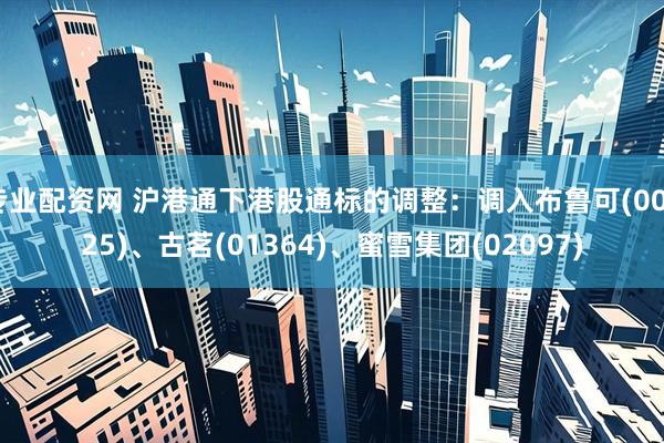 专业配资网 沪港通下港股通标的调整：调入布鲁可(00325)、古茗(01364)、蜜雪集团(02097)